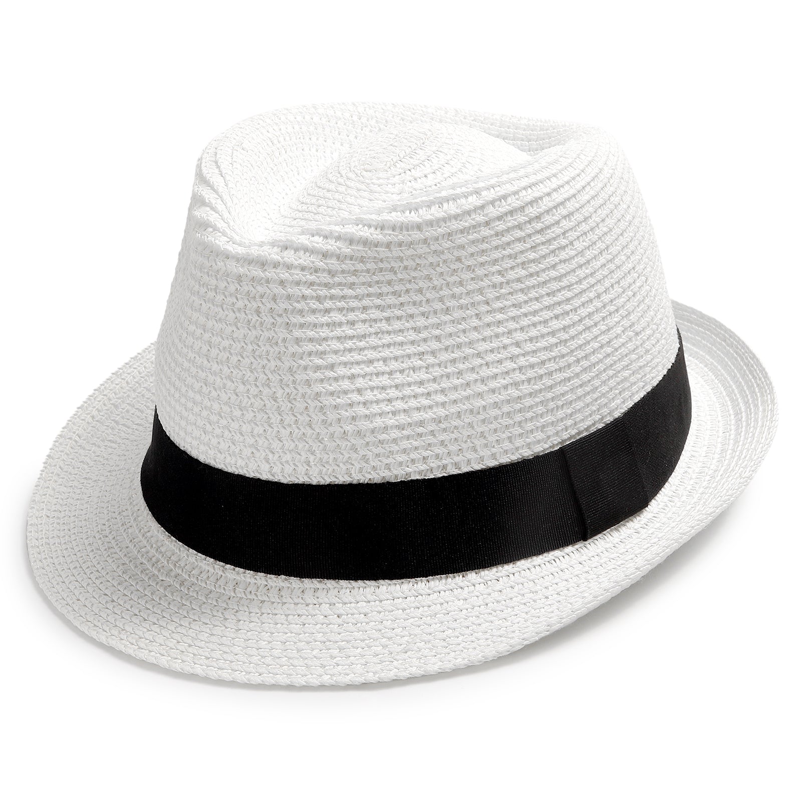 Women's Men's Straw Hat Short Brim Panama Fedora Beach Sun Trilby